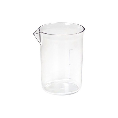 Copo medidor transparente em plástico com bico vertedor e marcações