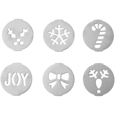 Seis moldes metálicos redondos para decoração de Natal