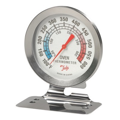 Termómetro de forno metálico redondo com escala em Fahrenheit