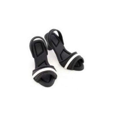 Sapatos infantis pretos com risca branca