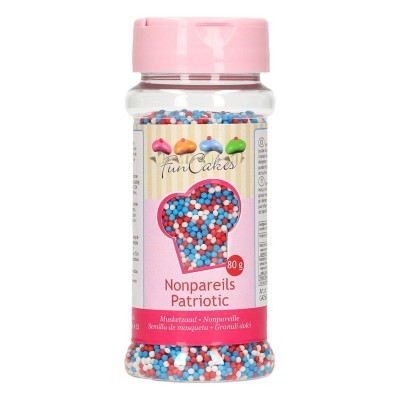 Frasco de nonpareils coloridos FunCakes com tampa rosa