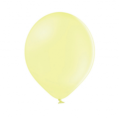 Balão amarelo de látex inflado sobre fundo branco