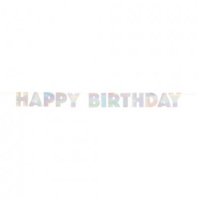 Bandeirola 'HAPPY BIRTHDAY' em cores pastel