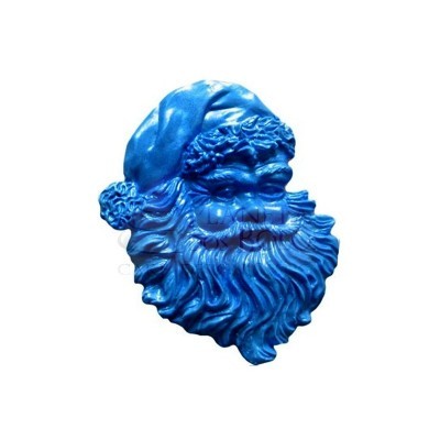 Máscara facial azul de Pai Natal com barbas onduladas e gorro