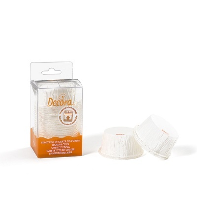 Formas para pastelaria Decora em papel branco com embalagem transparente