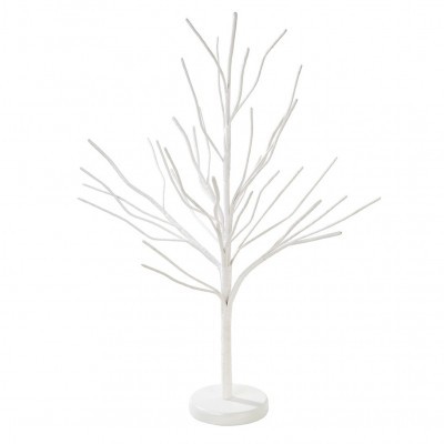 Árvore decorativa branca com suporte redondo