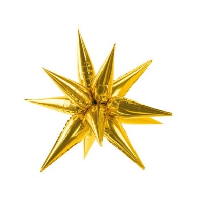 Estrela decorativa dourada com pontas cónicas