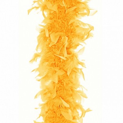 Adereço de penas amarelas volumosas
