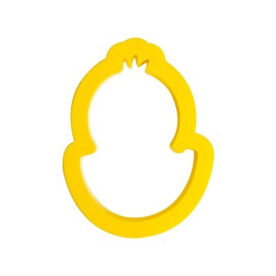 Molde amarelo em forma de ovo com coroa para cozinha