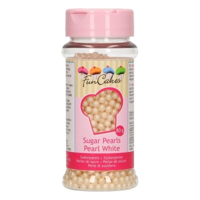 Frasco de pérolas de açúcar branco pérola FunCakes