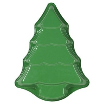 Forma verde em plástico em forma de árvore de Natal