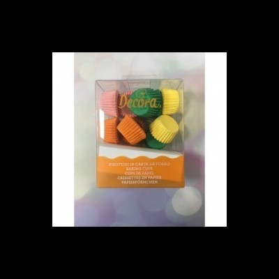 Pacote de mini formas para cupcakes coloridas Decora