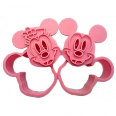 Moldes de cozinha em silicone rosa com forma de Mickey e Minnie Mouse