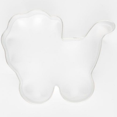 Molde plástico transparente em forma de carrinho de bebé