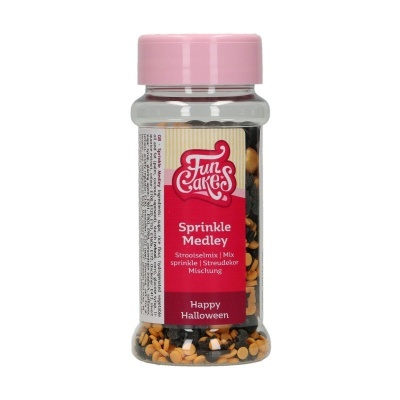 Frasco de confeitos para bolos FunCakes Sprinkle Medley com tampa rosa