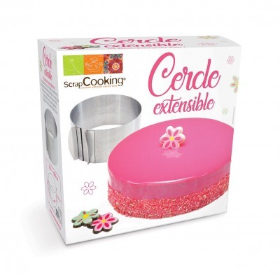 Embalagem de Cercle extensible ScrapCooking com anel metálico e sobremesa rosa