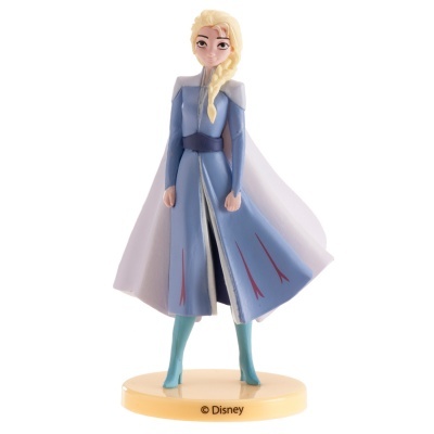 Figura de ação da personagem Elsa da Disney em vestido azul e capa branca