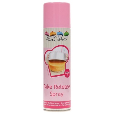 Spray desmoldante FunCakes Bake Release Spray de 200 ml em embalagem rosa e branca