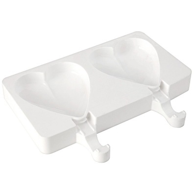 Forma silicone gelados coração branca com encaixes