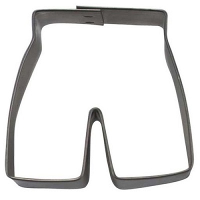 Cortador de bolachas em forma de calções de banho prateados