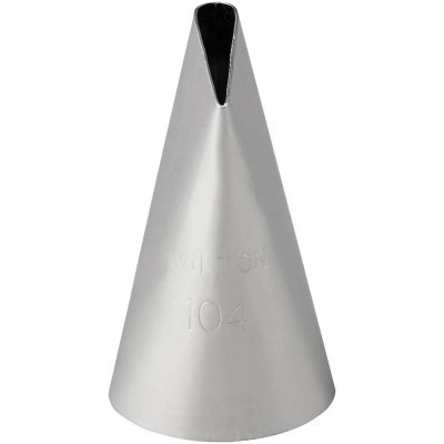 Bico de confeitar de metal prateado com número 104