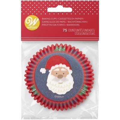 Pacote de 75 formas de papel para bolos com desenho de Pai Natal