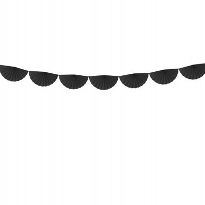 Guirlanda decorativa de papel preto em semicirculos