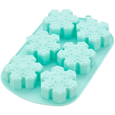 Forma de silicone azul em forma de flocos de neve