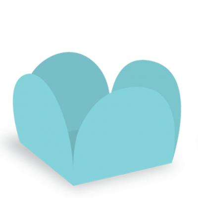 Suporte de papel azul claro com quatro cavidades