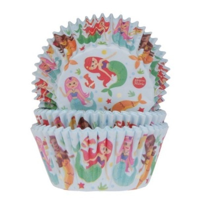 Forminhas para cupcakes com estampado de sereias coloridas
