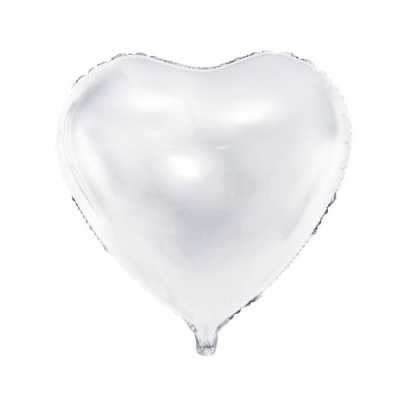 Balão transparente em forma de coração com bordas prateadas