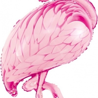 Balão metalizado cor-de-rosa em forma de flamingo