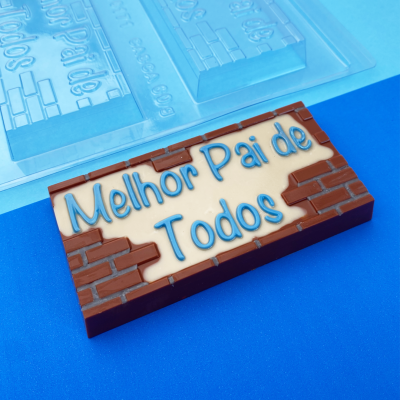 Barra de chocolate decorada com mensagem para o melhor pai