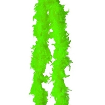 Boa de penas verde neon longa