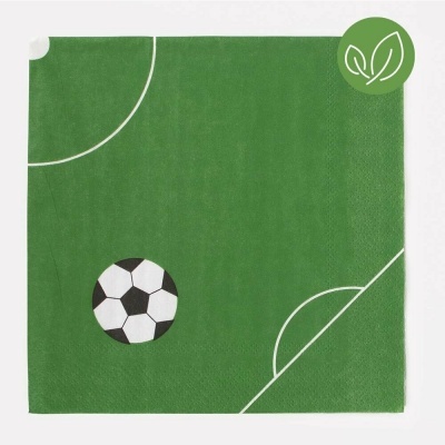 Toalha verde com design de campo de futebol e bola impressa