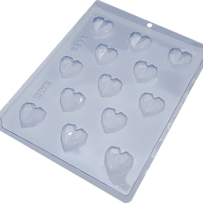 Moldes de plástico transparentes para chocolates em forma de coração