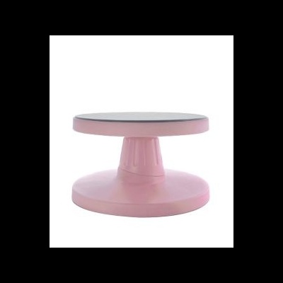 Prato giratório para bolo cor-de-rosa e cinza