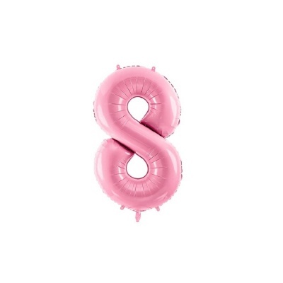 Balão rosa metálico do número 8
