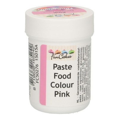 Frasco branco de corante alimentar em pasta rosa FunCakes