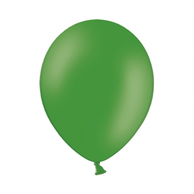 Balão látex verde com nó em fundo branco