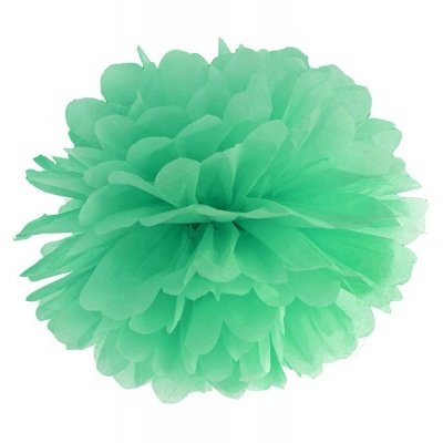 Pompom decorativo verde claro de papel