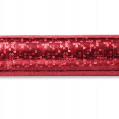 Rolo de papel decorativo vermelho com padrão de bolinhas brilhantes