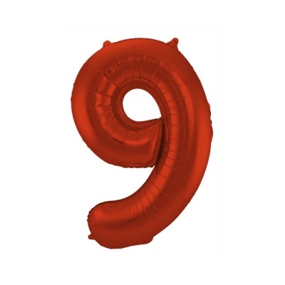 Balão vermelho em forma do número 9