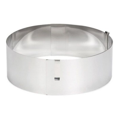 Forma de bolo redonda ajustável em metal prateado