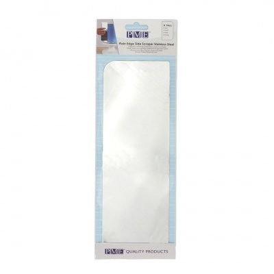 Pala protetora para forno de aço inoxidável em embalagem branca e azul