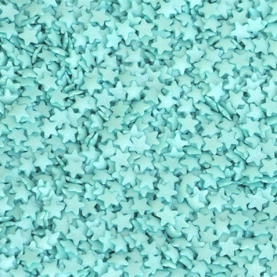 Pequenas estrelas azuis sólidas com acabamento brilhante em grande quantidade