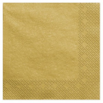 Guardanapo quadrado dourado em papel com padrão nas bordas