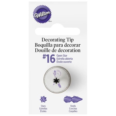 Boquilha de decoração Wilton #16 estrela aberta em embalagem branca