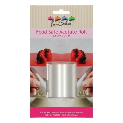 Rolo de acetato seguro para alimentos FunCakes 5,5 cm x 20 m