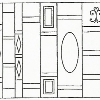 Padrão geométrico vertical em preto e branco
